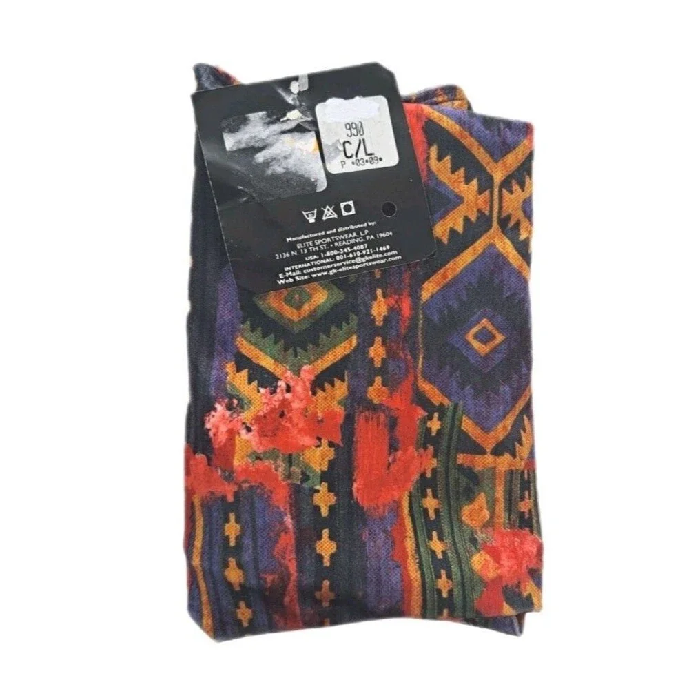 GK Elite VTG 90s Aztec Micro Velvet Sleeveless Unitard Biketard CL Size Child L